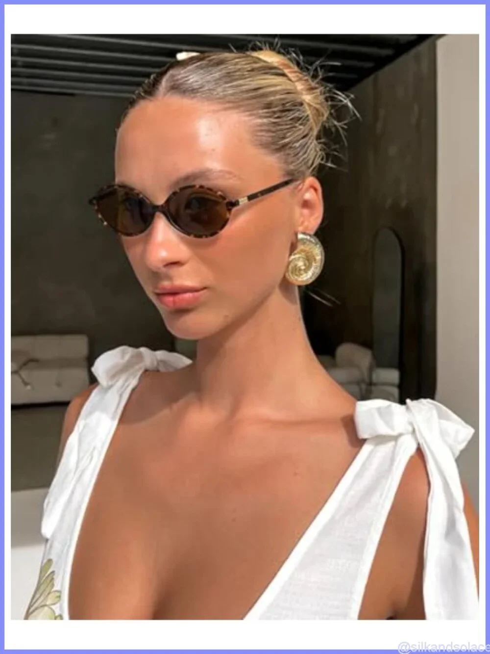 Retro Oval Sunglasses UV400 Protection Small Frame Women